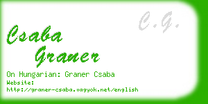csaba graner business card